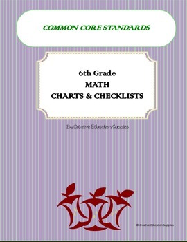 Preview of 6th Grade Common Core Math Charts & Checklists