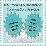 6th Grade Common Core Practice - RI.6.9 - 3-5 mini-lessons