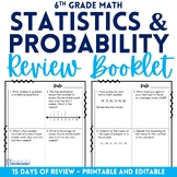 Statistics & Probability Review Booklet for 6th Grade Math