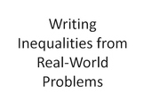 6th Grade Common Core Writing Inequalities from Real-World