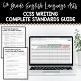 6th Grade Common Core Writing Standards Guide and Checklist