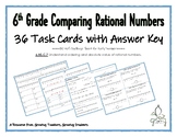 6th Grade Comparing Rational Numbers Task Cards +BONUS Cha