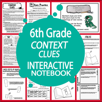 Preview of 6th Grade Context Clues Lesson & Worksheets–5 Types of Context Clues Activities