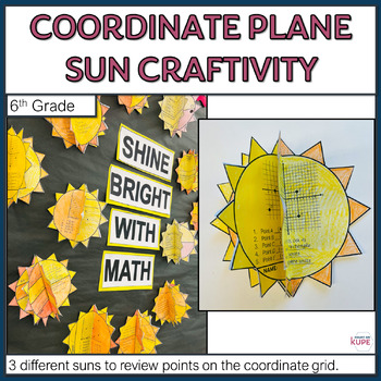 Preview of 6th Grade Coordinate Grid Sun Craftivity and Math Bulletin Board