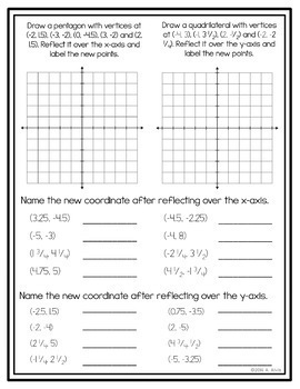 6th grade coordinate graphing bundle poster inb game no