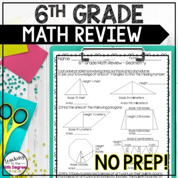 Preview of 6th Grade End of Year Math Review