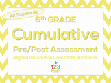 6th Grade Cumulative Pre & Post Test Assessment for Common