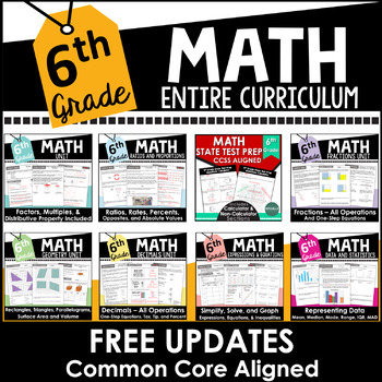 Preview of 6th Grade Math Curriculum Common Core Aligned BUNDLE