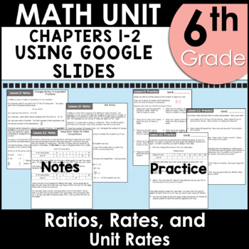 Ratios, Rates, and Unit Rates 6th Grade Math Unit Using Google | TpT