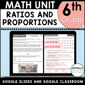 Preview of 6th Grade Math Unit: Ratios and Proportions, Rates, and Unit Rates