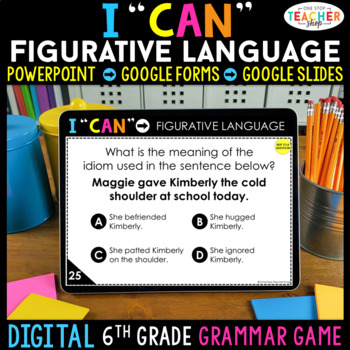 Preview of 6th Grade DIGITAL Grammar Game | Figurative Language | Distance Learning