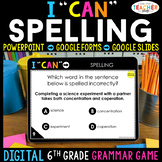 6th Grade DIGITAL Grammar Game | Spelling | Distance Learning