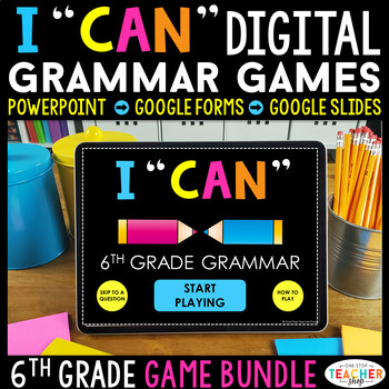 Preview of 6th Grade DIGITAL Grammar Games BUNDLE - Grammar Practice & Test Prep Review