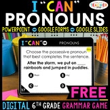 6th Grade DIGITAL I CAN Grammar Game | Pronouns | Free