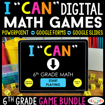 Preview of 6th Grade DIGITAL Math Games BUNDLE - Math Review & Test Prep Practice