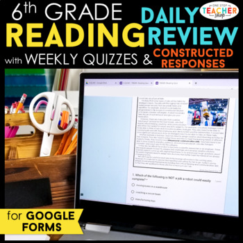 Preview of 6th Grade DIGITAL Reading Review | Daily Reading Comprehension Practice