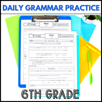 Preview of Daily Grammar Practice 6th Grade Bell Ringers Do Now Grammar Worksheets