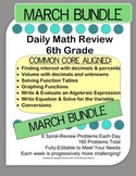 6th Grade Daily Math Review *MARCH BUNDLE*