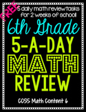 6th Grade Daily Math Spiral Review - Two Weeks Free