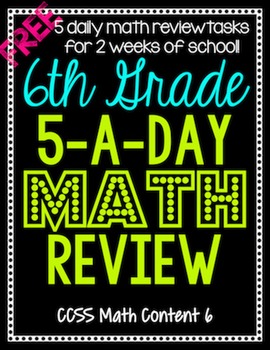 Preview of 6th Grade Daily Math Spiral Review - Two Weeks Free
