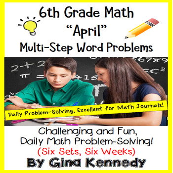Preview of 6th Grade April Daily Problem Solving: Math Challenge Problems (Multi-Step)