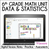 6th Grade Data and Statistics Unit Digital Resource