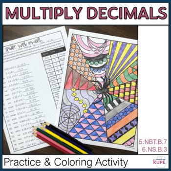 Preview of 6th Grade Decimal Multiplication Coloring Review for Halloween