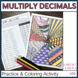 6th Grade Decimal Multiplication Coloring Review for Halloween
