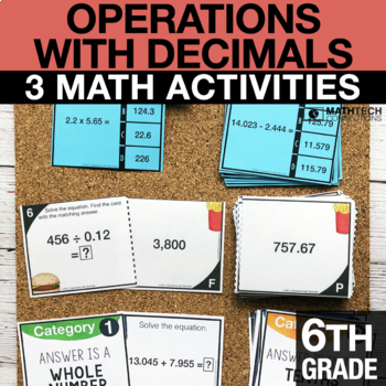 Preview of 6th Grade Decimals Operations Activities | 6th Grade Google Classroom Math