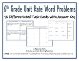 6th Grade Differentiated Unit Rate Word Problems