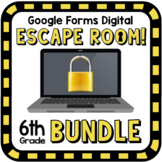 6th Grade Digital Escape Room Bundle - 20 Escape Rooms - G