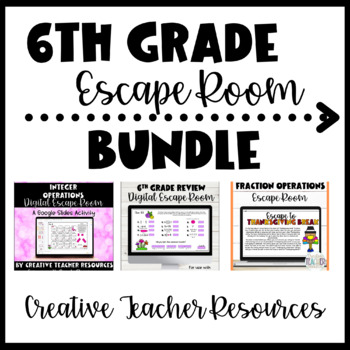Preview of 6th Grade Digital Escape Room Bundle