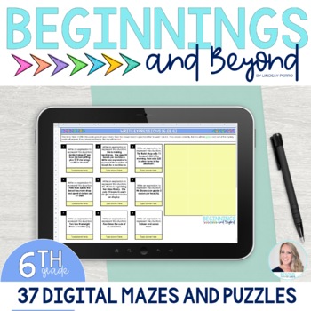 Preview of 6th Grade Math Maze and Puzzle Bundle | Digital Google Sheets Activities
