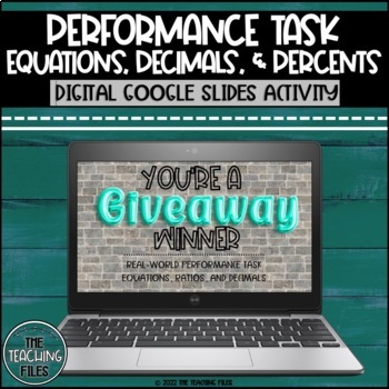 Preview of 6th Grade Digital Performance Task | Ratios Decimals and Equations CCSS Aligned