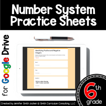 Preview of 6th Grade Digital Practice Sheets - Number Systems in Google Forms - Self Check