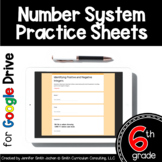 6th Grade Digital Practice Sheets - Number Systems in Goog