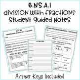 6th Grade Dividing Fractions Student Guided Notes & Practice