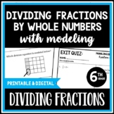 Dividing Fractions by Whole Numbers with Models Worksheets