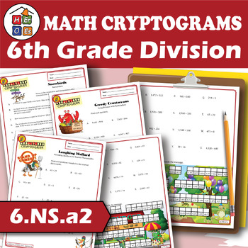 Preview of 6th Grade Division | Cryptogram Puzzles | Prealgebra | 6th Grade Math