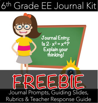 Preview of 6th Grade Expressions & Equations Math Journal Kit (w/ Spanish Version)