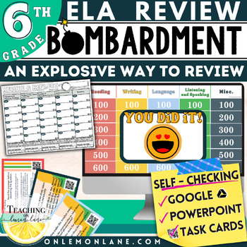 Preview of 6th Grade ELA Bombardment Comprehensive Review Game