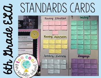 Preview of 6th Grade ELA CCSS Standards Cards