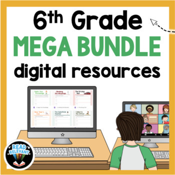 Preview of 6th Grade ELA Digital Resource MEGA BUNDLE Reading Comprehension, Writing & more
