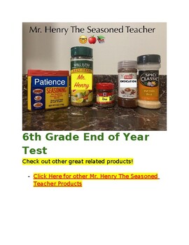 Preview of 6th Grade ELA End of Year Test