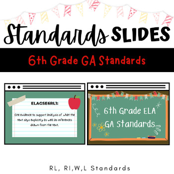 Preview of 6th Grade ELA GA State Standards Chalk Board