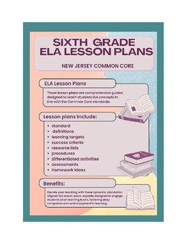 Preview of 6th Grade ELA Lesson Plans - New Jersey Common Core