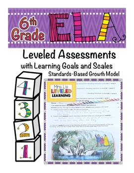 Preview of 6th Grade ELA Leveled Reading Assessment 6RL1 Differentiation Proficiency Scale