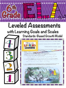 Preview of 6th Grade ELA RL Leveled Reading Comprehension Passages Assessment -Marzano