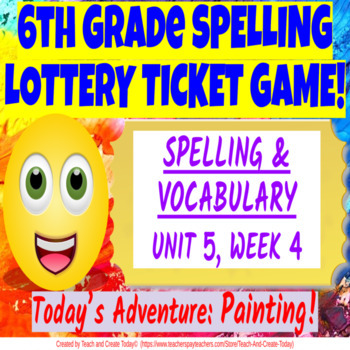 Preview of 6th Grade ELA Spelling Game #24 WONDERS Unit 5 Week 4 Digital Practice Activity
