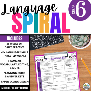 Preview of 6th Grade ELA Spiral Review: Daily Grammar Practice & Language Arts Bellringers
